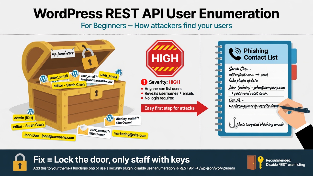 WordPress REST user enumeration